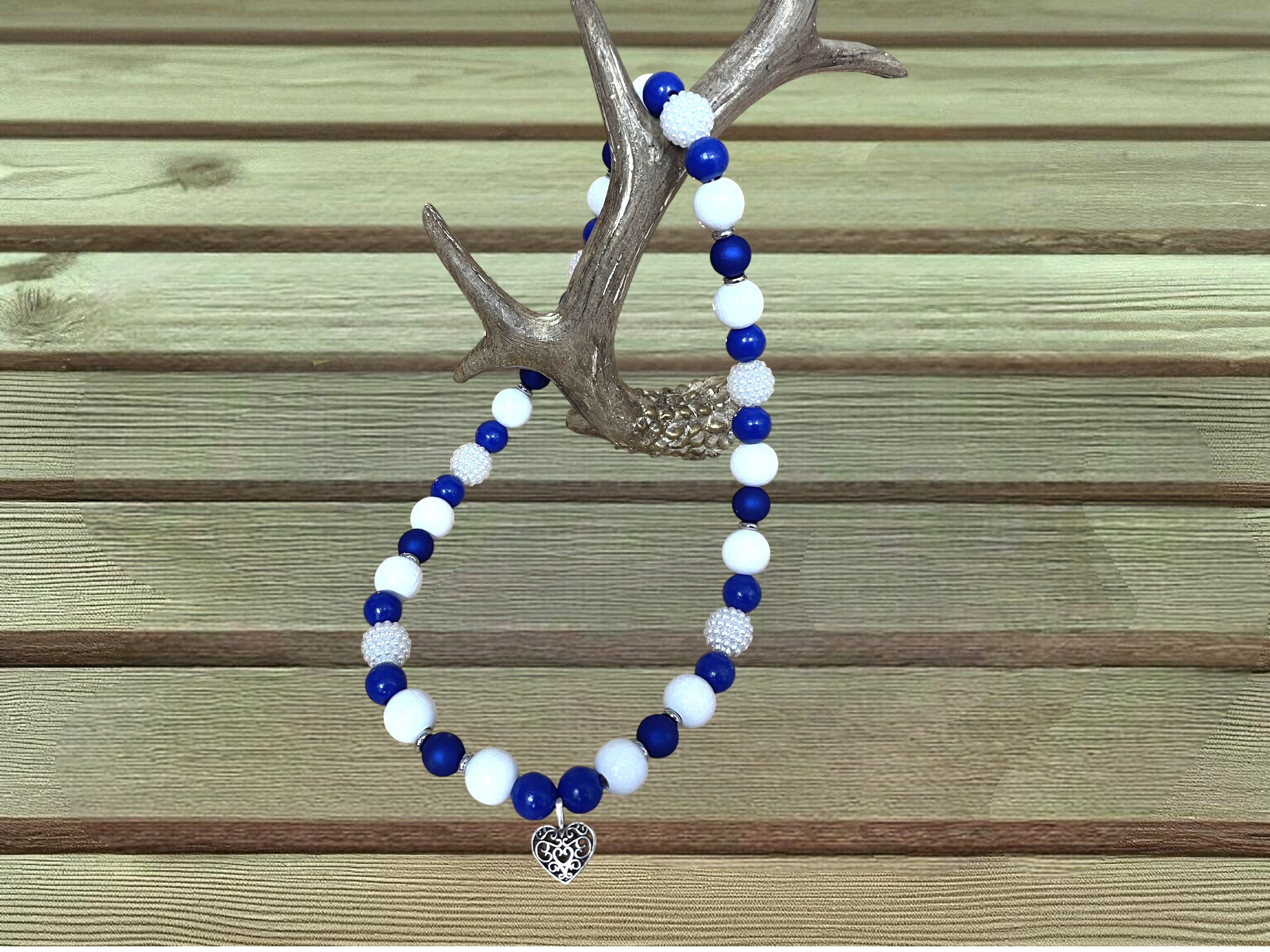 Schmuckkette für Hunde Blau & Weiß