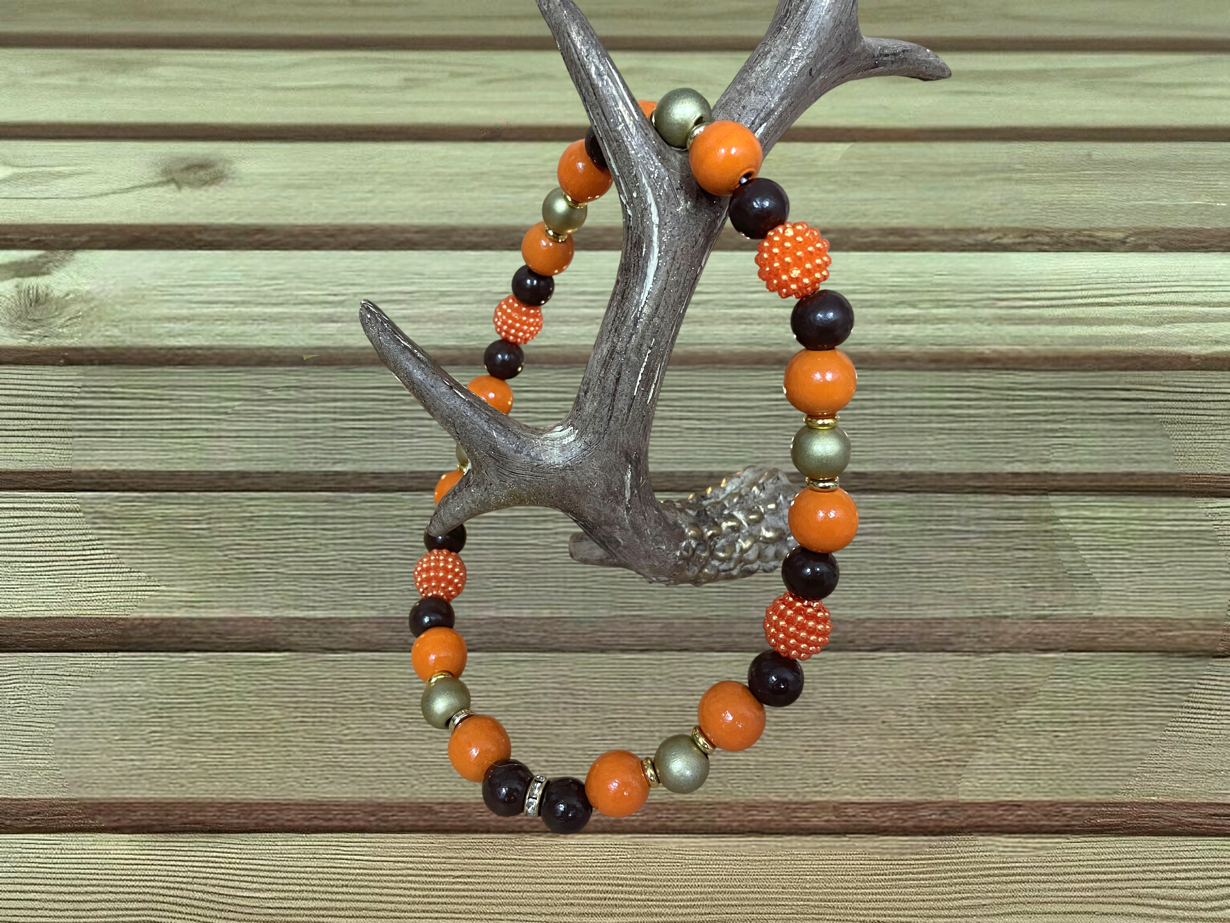 Schmuckkette für Hunde Orange-Braun-Gold