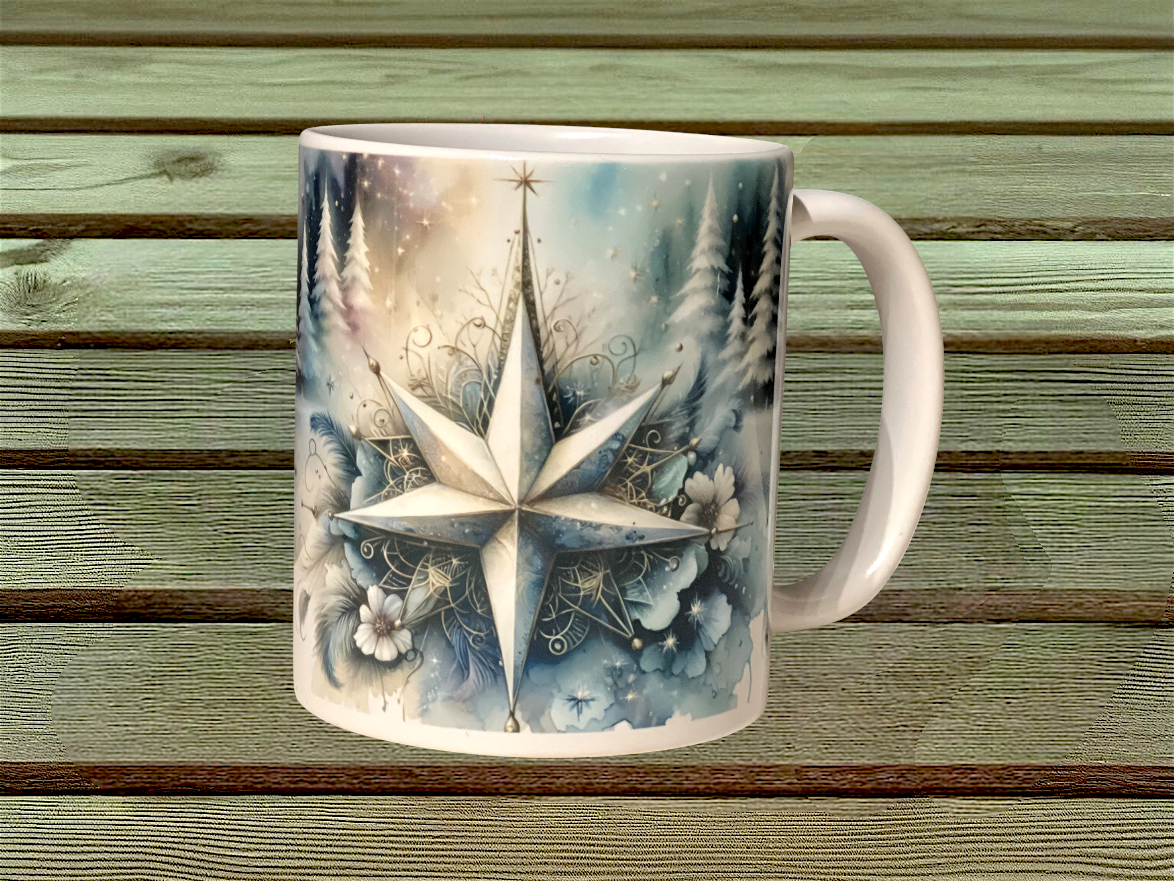 Keramik Tasse Winterstern Magie